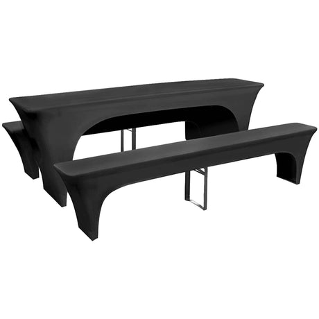 Vidaxl beer table and bench cover set, stretch fabric, anthracite, 3-piece