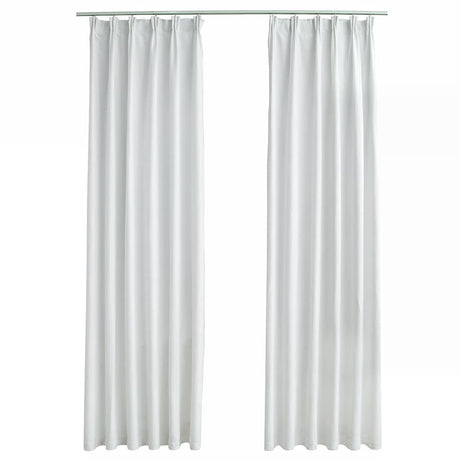 Vidaxl curtains blackout with hooks 2 pcs 140x245 cm off-white