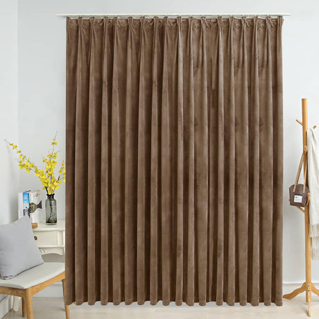 Blackout de cortina de vidaxl com ganchos 290x245 cm de veludo bege