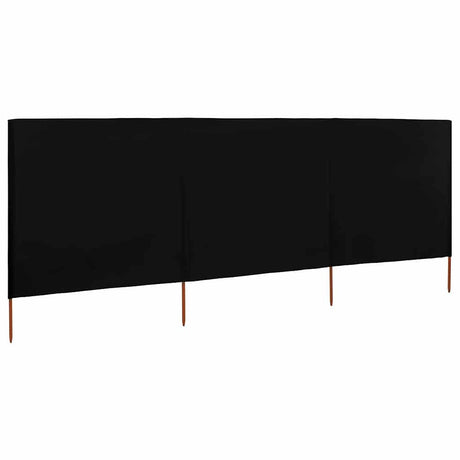 Vidaxl wind screen 3-panel 400x120 cm fabric black
