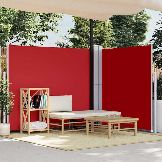 Vidaxl retractable wind screen 170x600 cm red