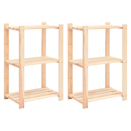 Vidaxl Storage Racks 3-Tier 2 pcs 60x38x90 cm Solid Pine Wood 150 kg