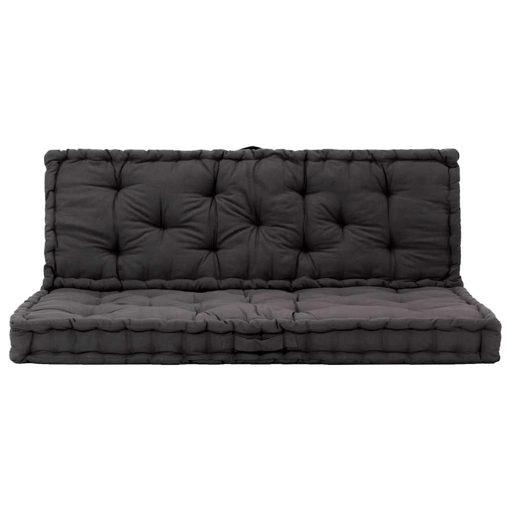 VidaXL Pallet Floor Cushions 2 pcs Cotton Black