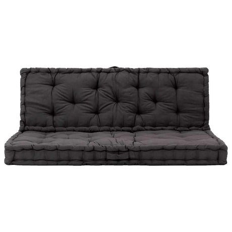 VidaXL Pallet Floor Cushions 2 pcs Cotton Black
