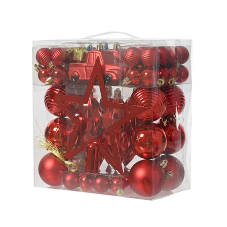 Kaemingk decoris Christmas tree decoration 67-piece red