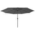 Vidaxl Parasol with LED lighting 400 cm Anthracite