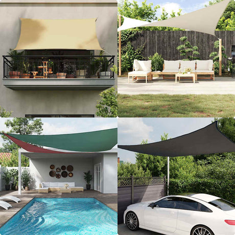 Vidaxl Triangular Sun Shade 4x4x5.8 m Oxford Fabric Black