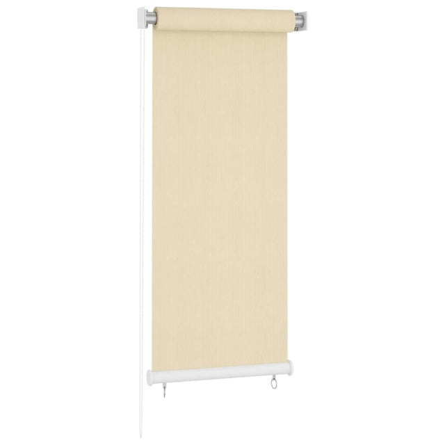 Vidaxl rolgordijn voor buiten 65(b)x140(h) cm hdpe crèmekleurig