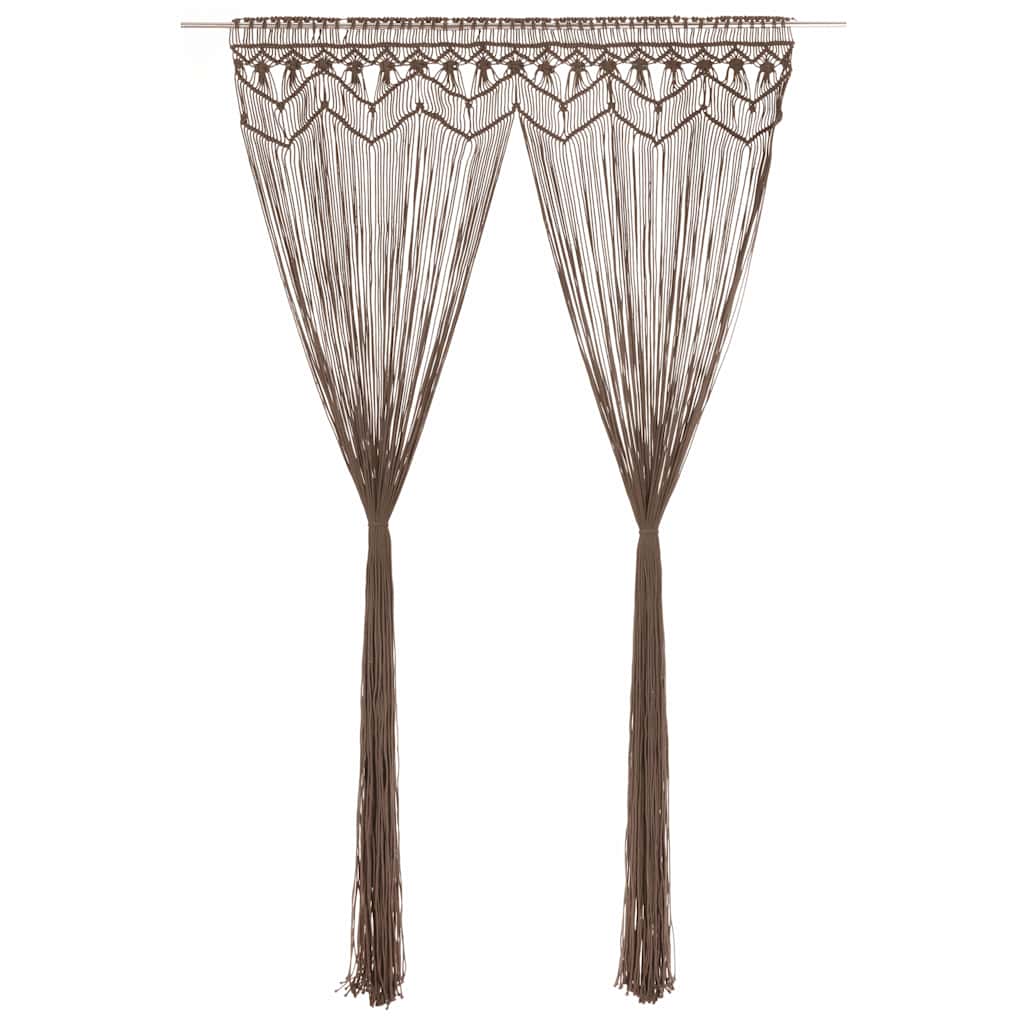 Vidaxl curtain macrame 140x240 cm cotton taupe
