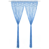 Vidaxl curtain macrame 140x240 cm cotton blue
