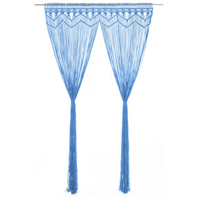 Vidaxl curtain macrame 140x240 cm cotton blue