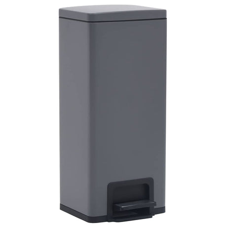Vidaxl Pedal Bin with Anti-Fingerprint 30 L Stainless Steel Grey