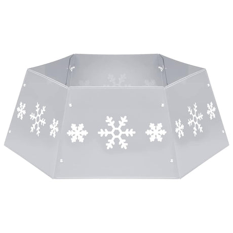 Vidaxl Christmas tree skirt ø68x25 cm silver-colored and white