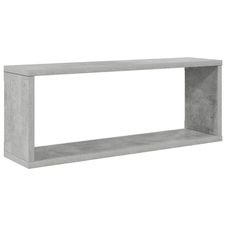 Vidaxl wandschappen kubus 2 st 60x15x23 cm bewerkt hout betongrijs