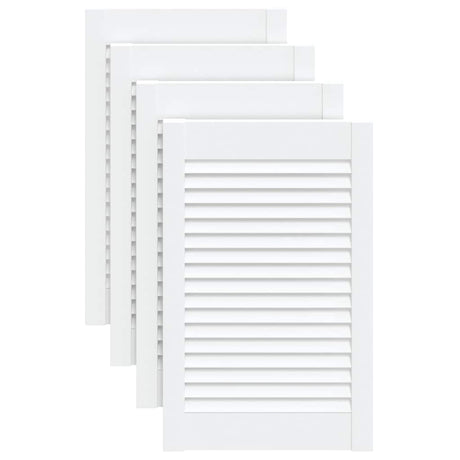 Vidaxl cabinet doors with slats 4 pcs 61.5x39.4 cm pine wood white
