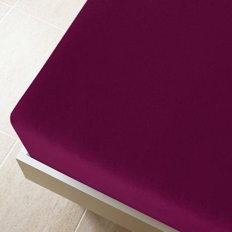 Vidaxl fitted sheet jersey 160x200 cm cotton burgundy red