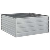 Vidaxl Raised Planter 100x100x45 cm Galvanized Steel Silver