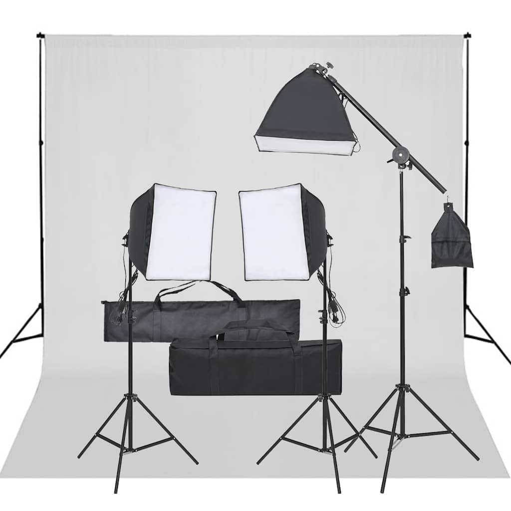 VidaXL Photo Studio Set with Lighting Kit and Background