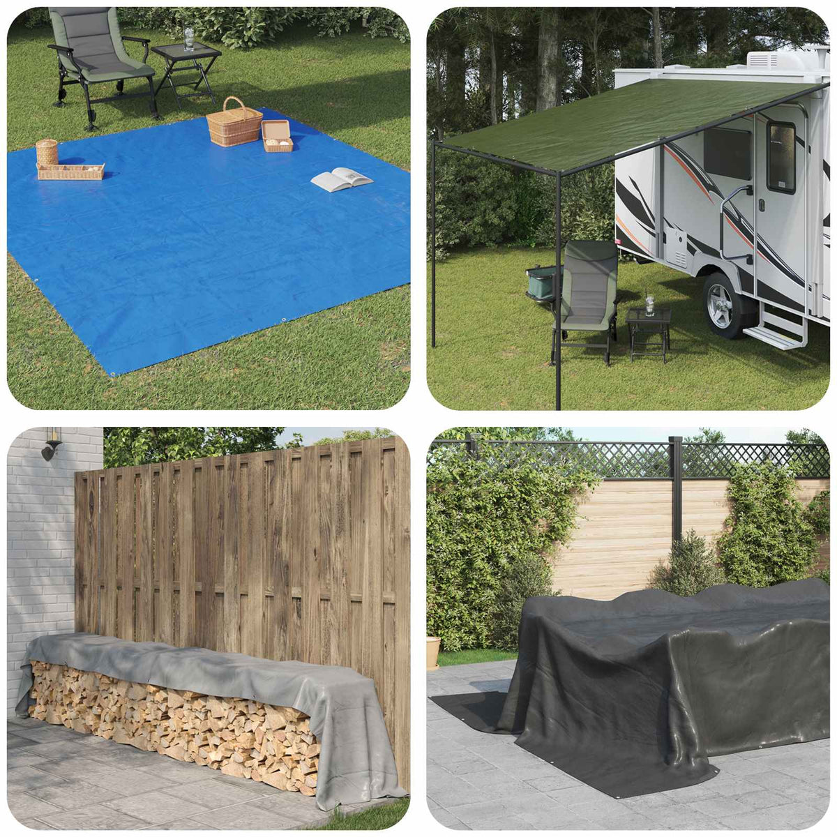 Plachta VidaXL 260 g m² 6x8 m HDPE biela