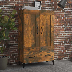 Vidaxl hoge kast 70x31x115 cm bewerkt hout gerookt eikenkleurig