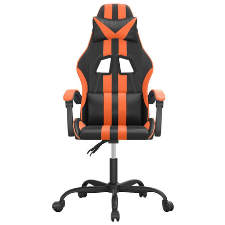 Vidaxl gamestoel draaibaar kunstleer zwart en oranje