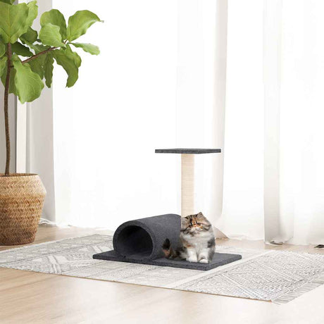 Vidaxl cat furniture with tunnel 60x34.5x50 cm dark gray