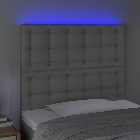 Vidaxl hoofdbord led 80x5x118 128 cm kunstleer grijs