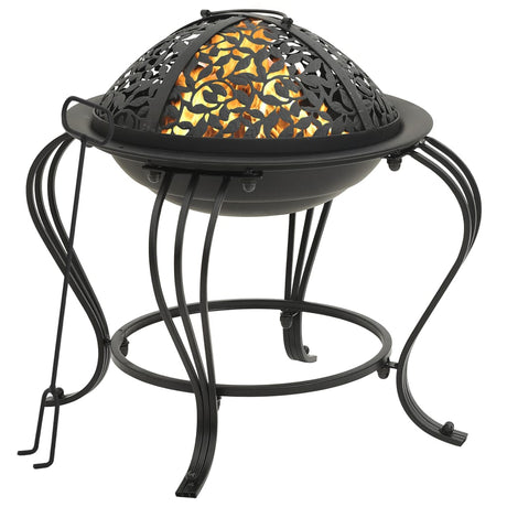Vidaxl Fire Pit with Poker 49 cm Steel