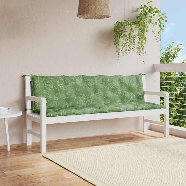 Vidaxl garden bench cushions 2 pcs oxford fabric leaf pattern