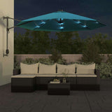 Vidaxl wall-mounted parasol with LEDs 290 cm sea blue