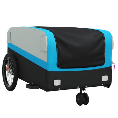 Vidaxl bicycle trailer 45 kg iron black and blue