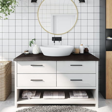 Vidaxl washbasin top 100x50x(2-4) cm treated solid wood dark brown