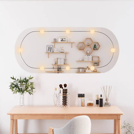 Vidaxx veggspeil med LED ovalt 45x100 cm glass