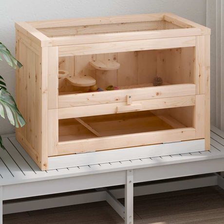 Vidaxl hamster cage 60x35.5x42 cm solid pine wood