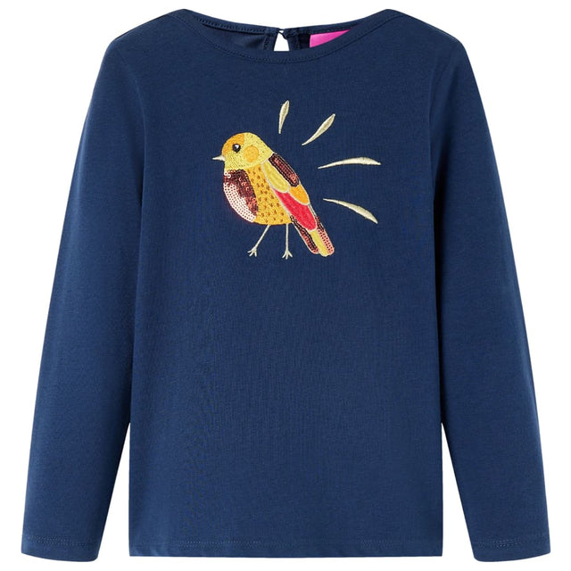 Vidaxl Kids' Long-Sleeved Shirt 116 Navy Blue