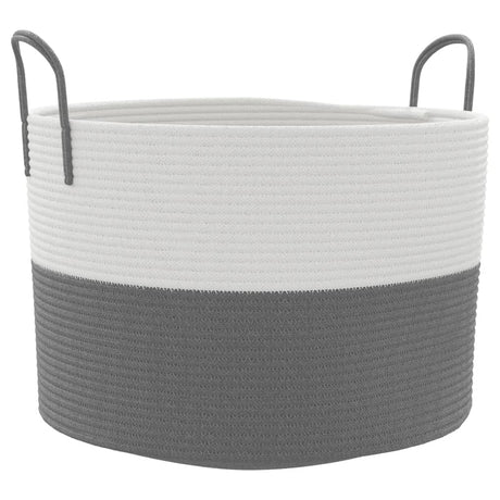 Vidaxl storage basket ø 51x33 cm cotton gray and white