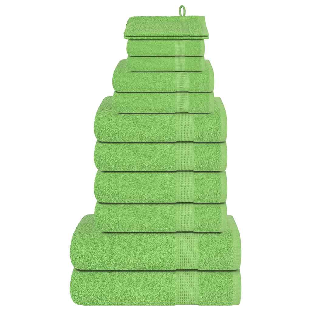 VidaXL 12-piece towel set frogn 360 g m² apple green