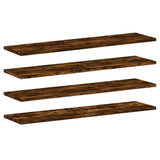 Vidaxl wandschappen 4 st 80x20x1,5 cm bewerkt hout gerookt eikenkleur