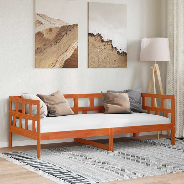 Vidaxl slaapbank zonder matras 80x200 cm massief grenenhout wasbruin
