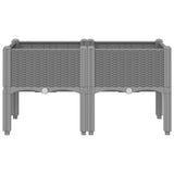 Саксия Vidaxx с крака 80x40x42 см полипропилен светло сива