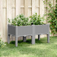 Саксия Vidaxx с крака 80x40x42 см полипропилен светло сива