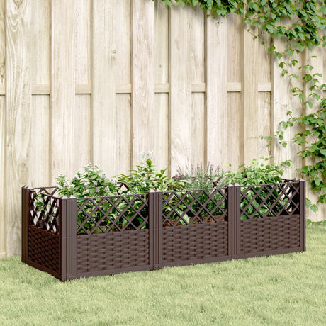 Vidaxx planter with pegs 123.5x43.5x43.5 cm polypropylene brown
