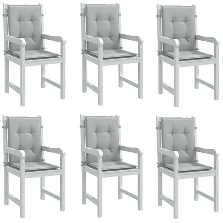 Vidaxx chair cushions 6 pcs low back 100x50x4 cm fabric light gray