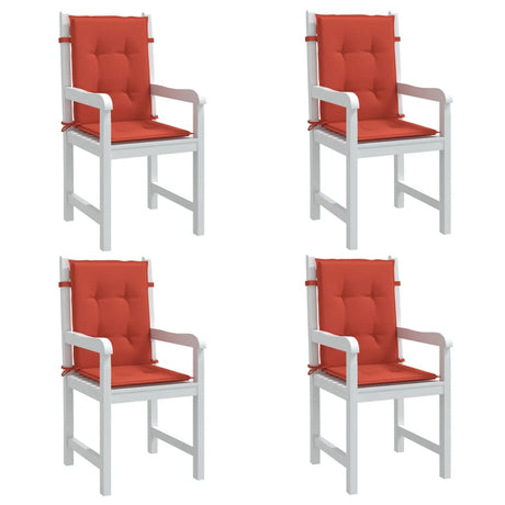 VidaXL székpárnák 4 db háttámla 100x50x4 cm szövet vegyes piros