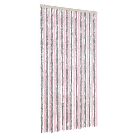 Cortina mosquiteira Vidaxx 100x200 cm chenille cinza prateado e rosa