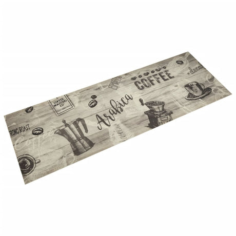 Vidaxx kitchen mat washable coffee print 60x180 cm velvet gray