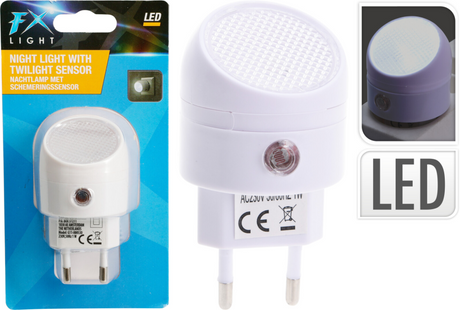 Excellent elektresch Nuetslampe LED mat Sensor wäiss
