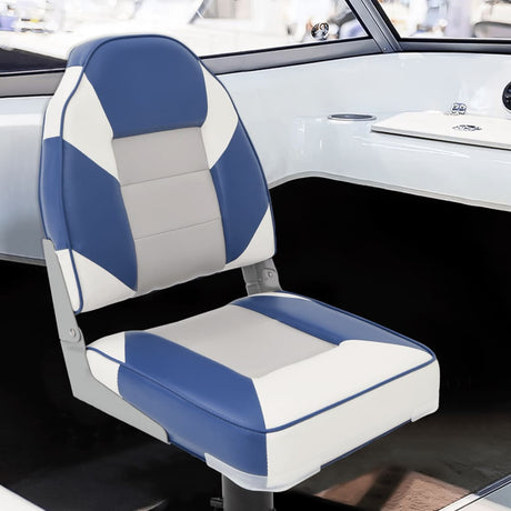 Vidaxx boat seat with high backrest foldable 39x43x58 cm