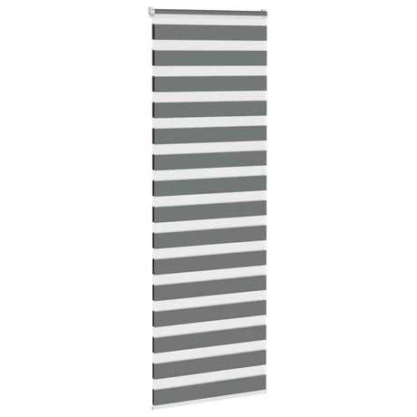 VidaXL zebra rullgardin 85x230 cm tygbredd 80,9 cm mörkgrå