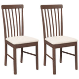 Vidaxl eetkamerstoelen met kussens 2 st massief hout rubber bruin